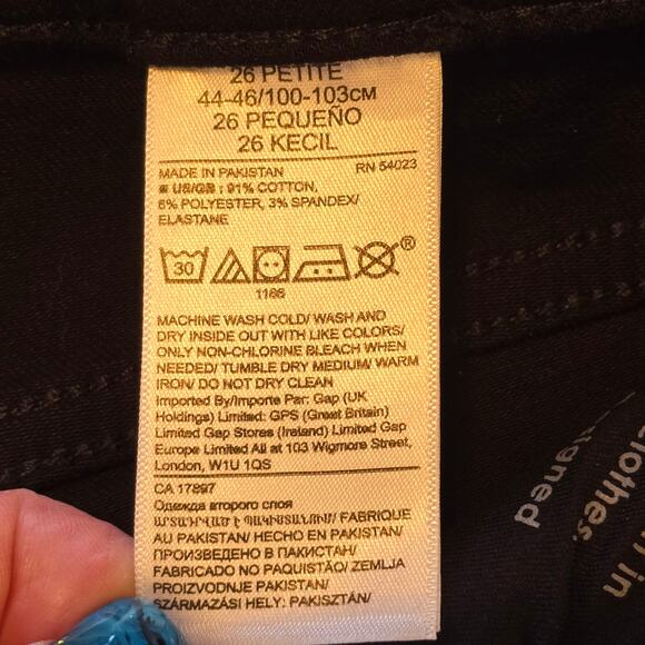 Banana Republic Jeans Womens Size 26P Black Mid-Rise Skinny Cropped Rock Casual - Picture 4 of 11